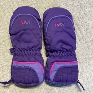 Kids Head insulated mittens Gloves Size Small Purple